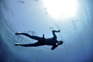 A diver at a good positioning