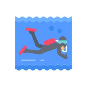 A scuba diver icon