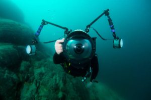 An underwater photographer