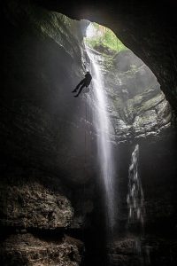 An oppening of an underwater cave