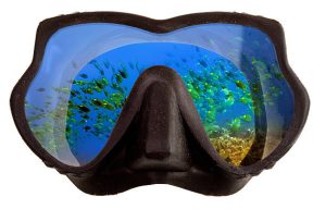 A color-corrected scuba mask