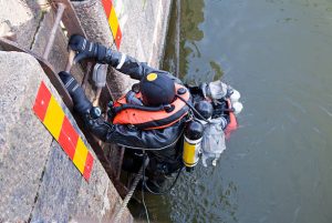 A rescue diver