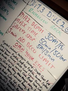 A dive log book