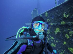 A scuba diver underwater