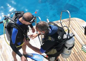 two scuba divers