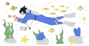 scuba diving with a smartphone
