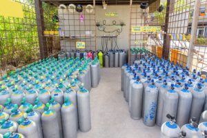stored scuba tanks