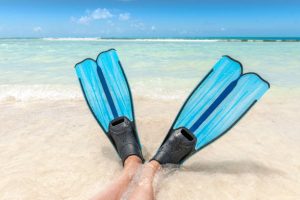 A snorkeling fin