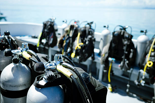 scuba tanks in a dive boat
