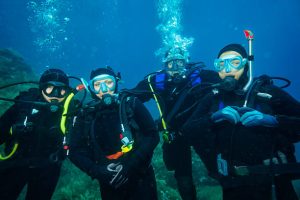 A group of scuba divers